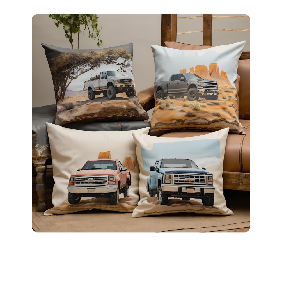 Pillow Cases with lifted trucks or rugged terrain 4x4 Carmune Collection