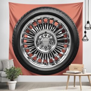 Retro Wheels Wall Tapestry