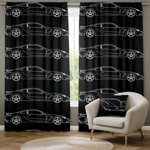 Supercar Silhouette Blackout Curtains